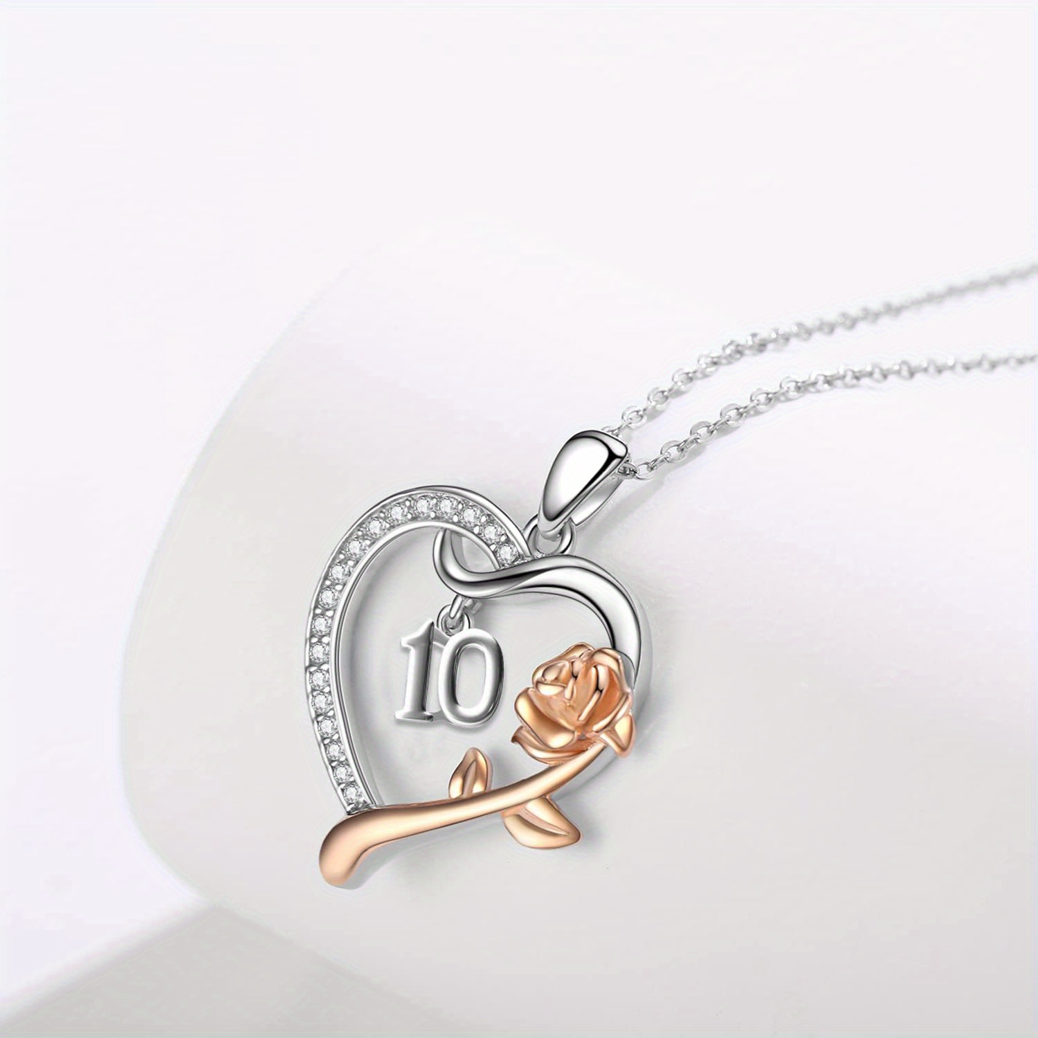 10th Birthday Necklace 925 Sterling Silver Personalised Initial Necklace